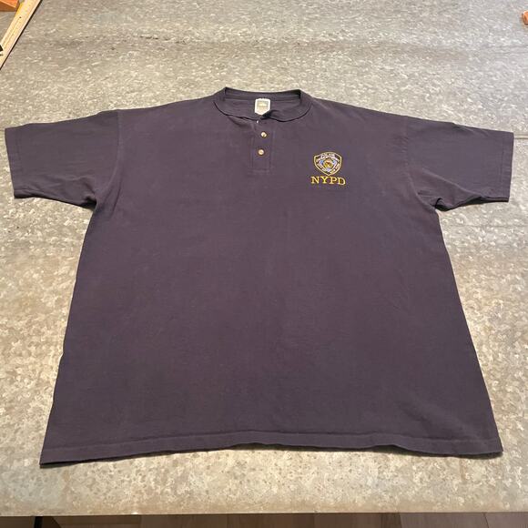 Vintage NYPD Single Stitch Embroidered Shirt 2XL USA New York Police Department - Picture 2 of 13